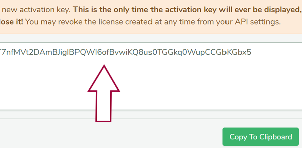 Entering a license key